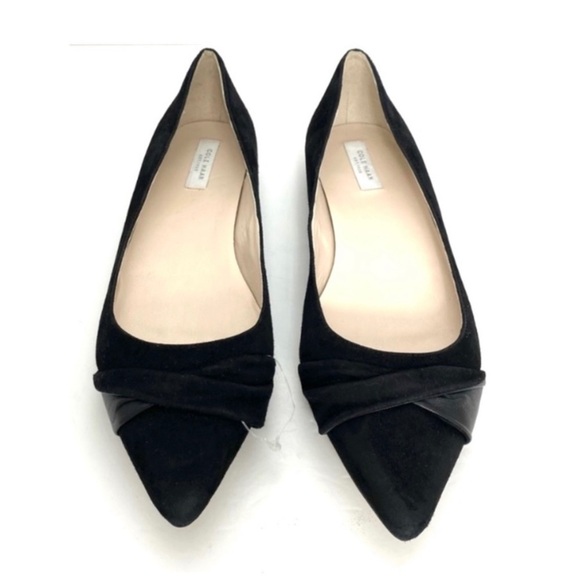COLE Haan Hadley Suede Pointed Toe Flats in Black Size 8M - Picture 4 of 11